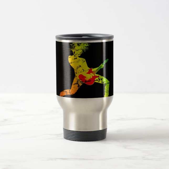 Taza De Viaje Guitarra Jugando Rocker (Centro)