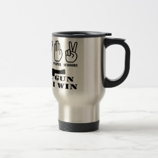 Taza De Viaje Gun de tijeras de papel de rock