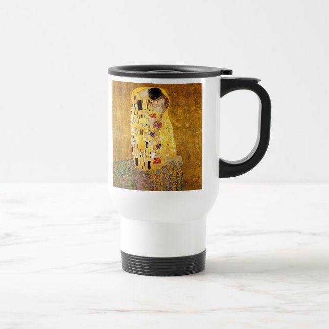 Taza De Viaje Gustav Klimt La Pintura Clásica Del Beso (Derecha)