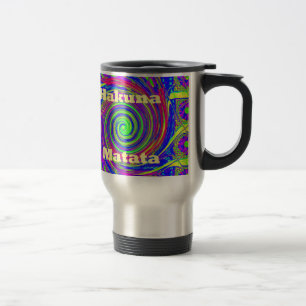 Taza De Viaje Hakuna Matata – Diseño en Torbellino con Colores V
