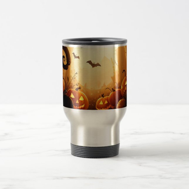 Taza De Viaje Halloween/Bat/Calabaza/Caída (Centro)