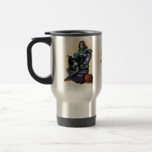 Taza De Viaje Halloween Chica Zombie Pin Up