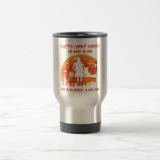 Taza De Viaje Halloween del perro bulldog