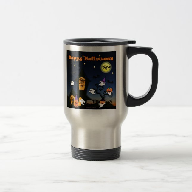 Taza De Viaje Halloween feliz casa embrujada (Derecha)