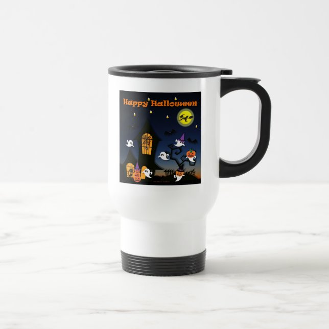 Taza De Viaje Halloween feliz casa embrujada (Derecha)