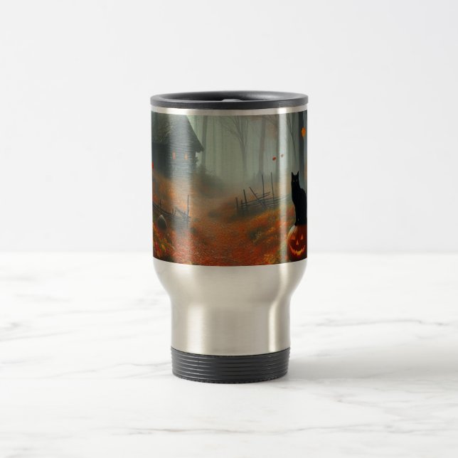 Taza De Viaje Halloween/otoño/otoño/otoño/calabaza/gato (Centro)