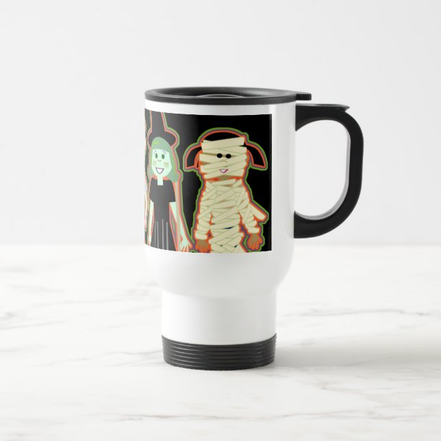 Taza De Viaje Halloween Personalizados  adorables amigos (Derecha)