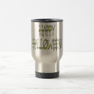 Taza De Viaje Halloween Snakes and Bones Text