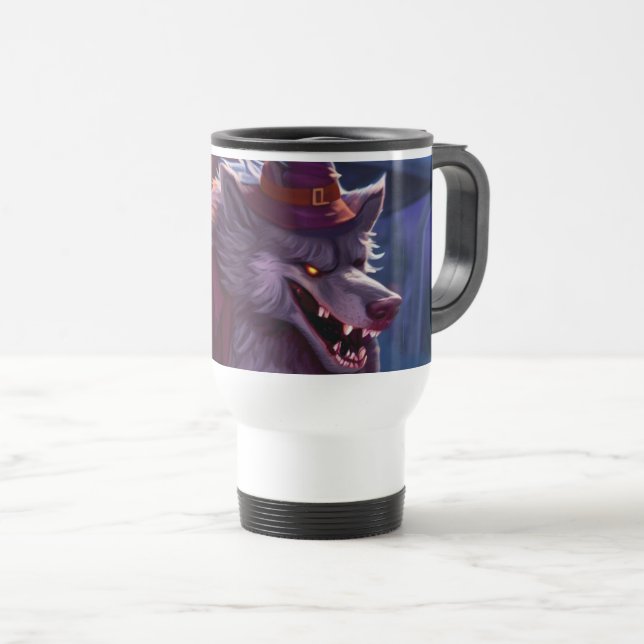 Taza De Viaje Halloween/werewolf/otoño/otoño (Anverso derecho)