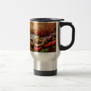 Taza De Viaje hamburguesa de cheeseburger de novedad gourmet div