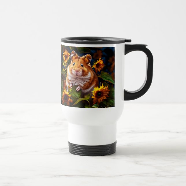 Taza De Viaje Hamster entre girasoles (Derecha)