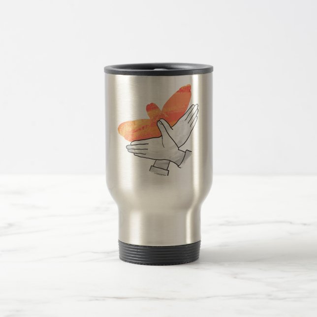 Taza De Viaje Hand Silhouette Eagle Naranja (Centro)