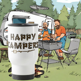Taza De Viaje Happy Campers divertido barrido de viajes
