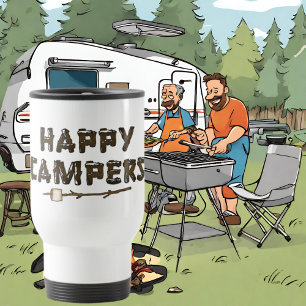 Taza De Viaje Happy Campers divertido barrido de viajes