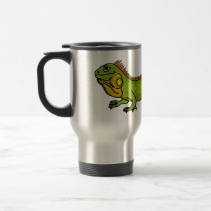Taza De Viaje Happy green iguana cartoon illustration