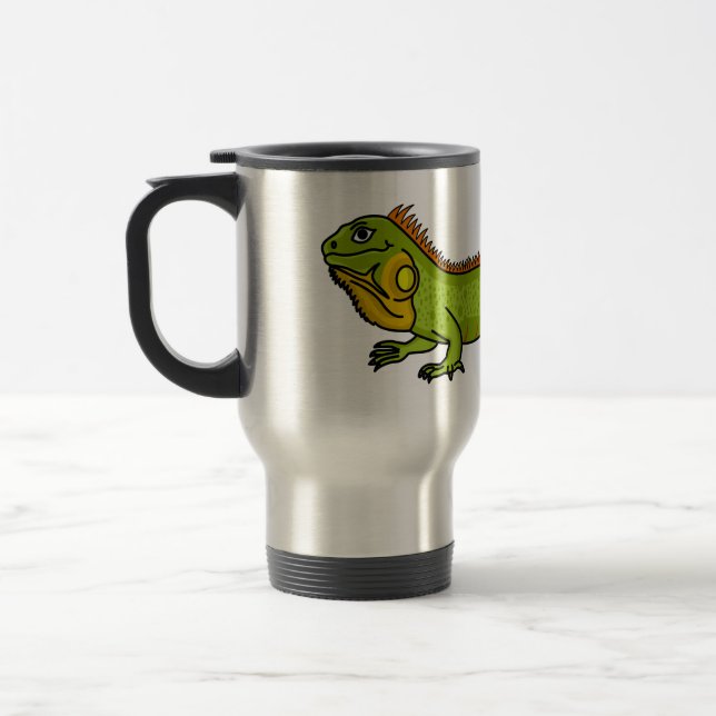 Taza De Viaje Happy green iguana cartoon illustration (Izquierda)