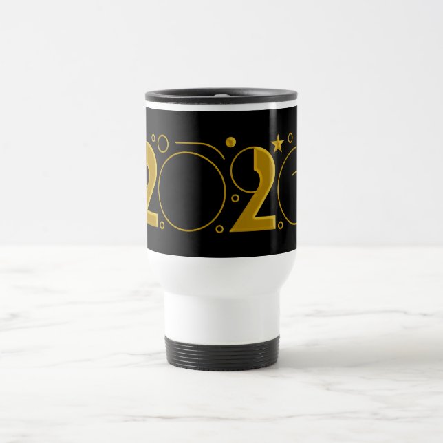 Taza De Viaje Happy New Year 2026 gold (Centro)