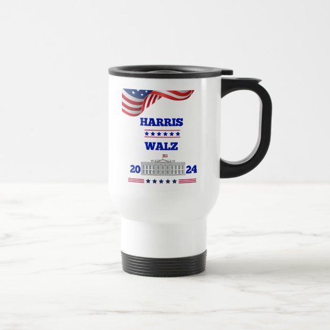 Taza De Viaje Harris Walz , regalo de campaña de las elecciones  (Derecha)