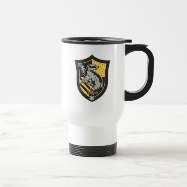 Taza De Viaje Harry Potter | Escudo del Orgullo de la Casa Huffl (Derecha)