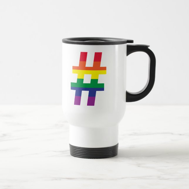 Taza De Viaje Hashtag bandera arcoiris (Derecha)