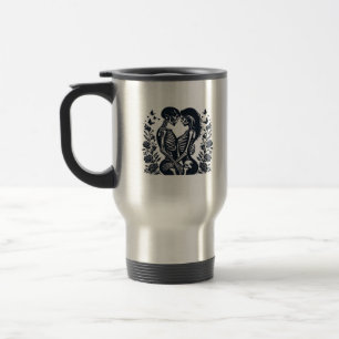 Taza De Viaje Hasta la muerte nosotros - Pareja Skeleton Cálsula