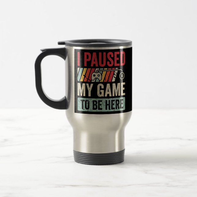 Taza De Viaje He parado mi juego para estar aquí retro gamer mac (Izquierda)
