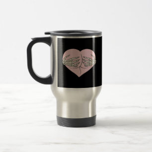 Taza De Viaje Heart Butt Hug Skeleton Hands Classic