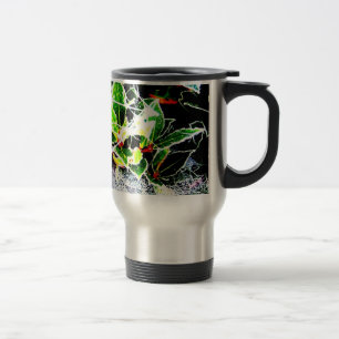 Taza De Viaje helado cubierto holly y berries cobweb