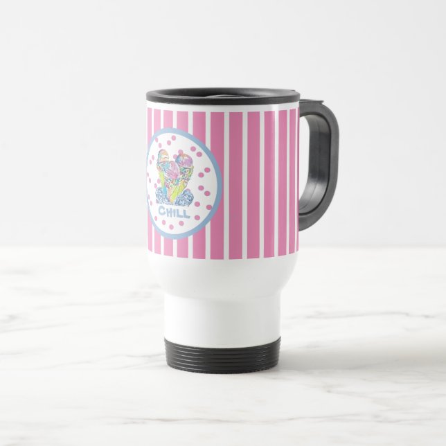 Taza De Viaje Helado rosa helado frío (Anverso derecho)