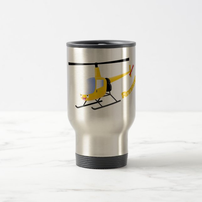 Taza De Viaje Helicóptero de personalizado alegre amarillo lindo (Centro)
