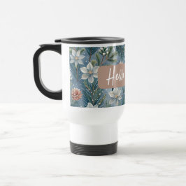 Taza De Viaje Hello Winter Pines & Flowers