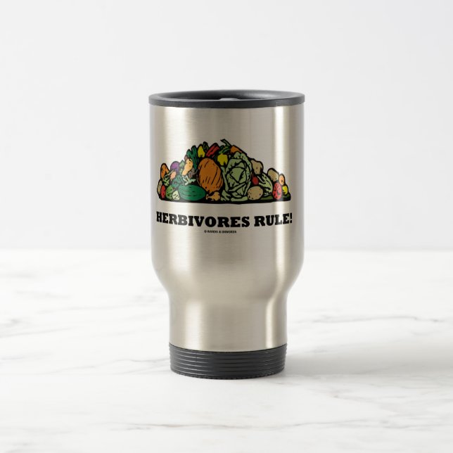 Taza De Viaje ¡Herbivores Regla! (Pila De Verduras) (Centro)