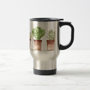 Taza De Viaje Herbs sage rosemary thyme acuarela cocina