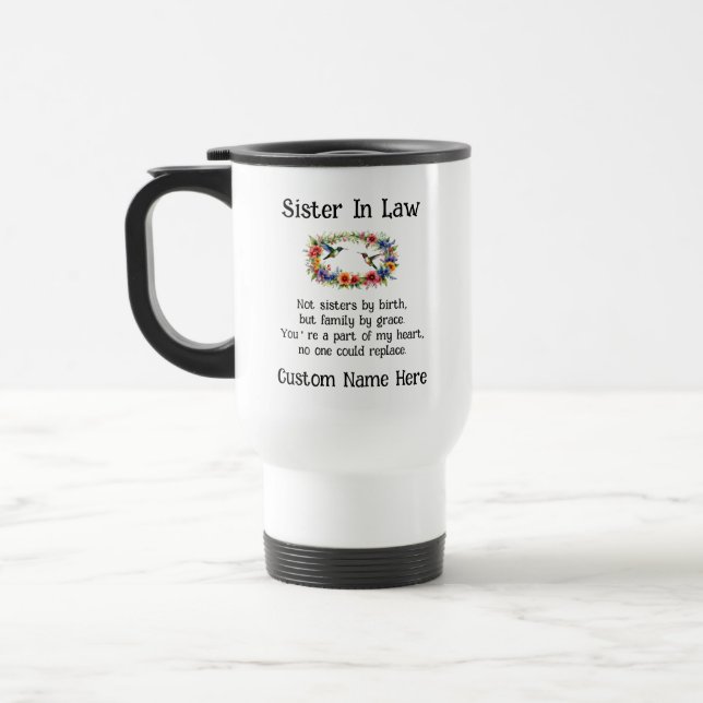 Taza De Viaje Hermana Totalmente Personalizado En Derecho Primo  (Izquierda)