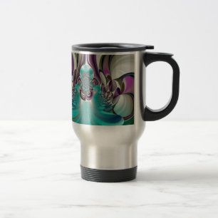 Taza De Viaje Hermosa imagen inglesa en tonos púrpura y cian