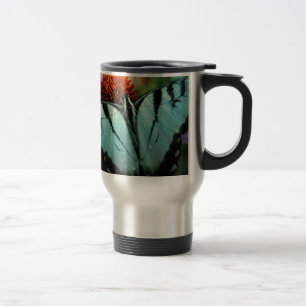 Taza De Viaje Hermosa mariposa turquesa