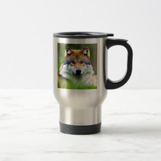Taza De Viaje Hermosa pintura en la cabeza de Wolf