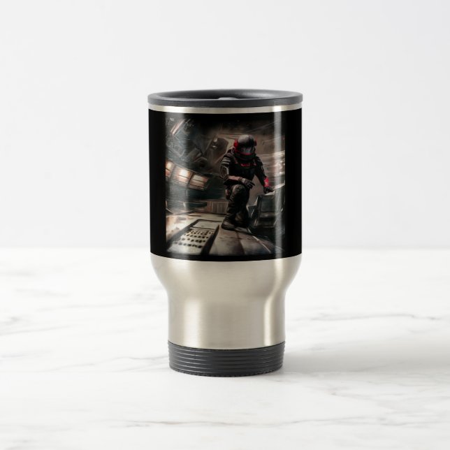Taza De Viaje Héroe de SF a bordo 3 (Centro)