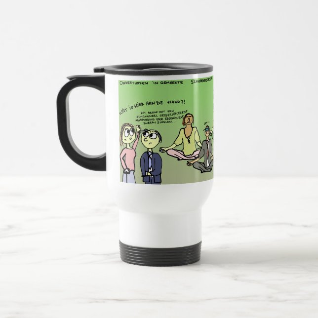 Taza De Viaje Het begon met een aanbesteding koffiemok (Izquierda)