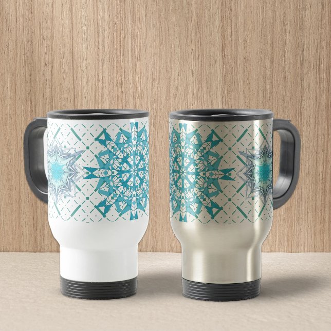 Taza De Viaje Hexa triángulos Yantra Petals (Subido por el creador)