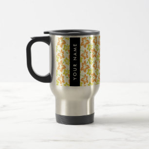 Taza De Viaje Hibisco Amarillo, Hibisco Naranja, Tu Nombre