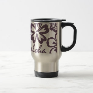 Taza De Viaje Hibisco del gris de la hawaiana