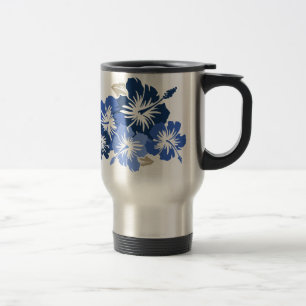 Taza De Viaje "Hibisco épico" en taza azul del viaje