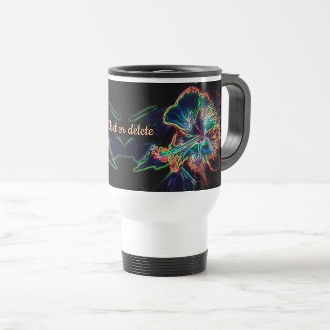Taza De Viaje Hibiscus Resumen Arte de flores personalizado (Anverso derecho)