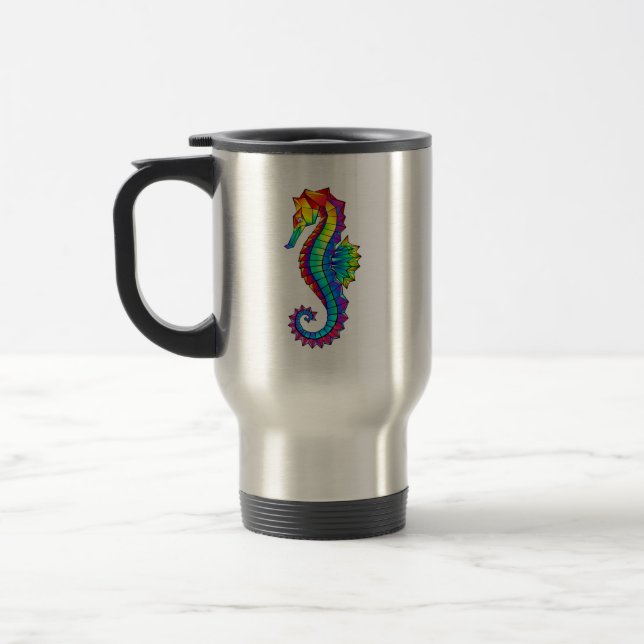 Taza De Viaje Hipoahoría marino poligonal arcoiris (Izquierda)