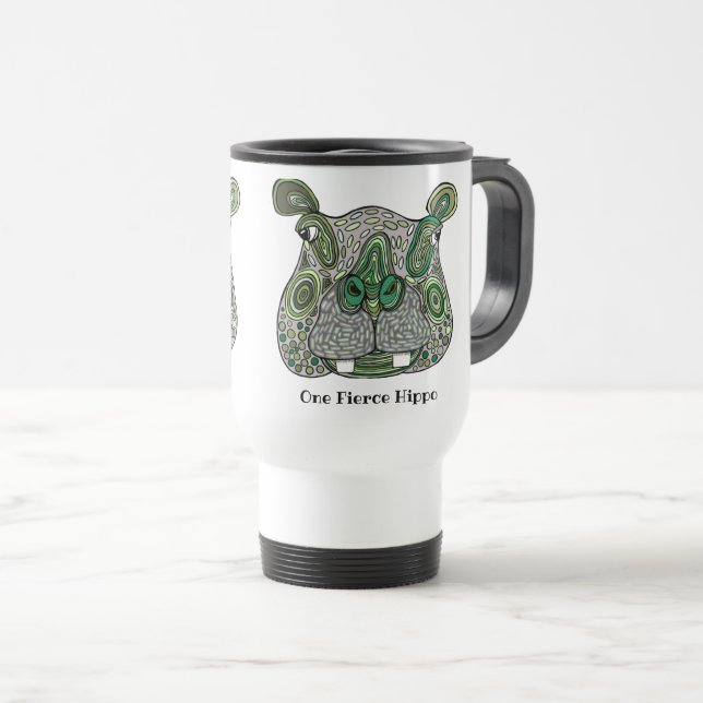 Taza De Viaje Hipopótamo feroz (Anverso derecho)