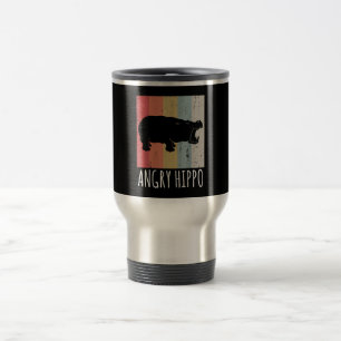 Taza De Viaje Hippo Enojado Retro - Hipopótamo Vintage