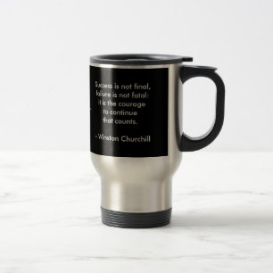 Taza de viaje histórica con cita de éxito de Churc