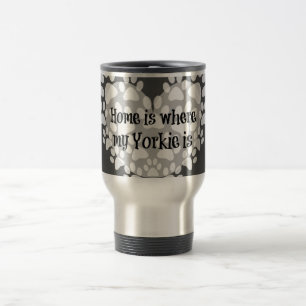 Taza De Viaje Hogar es donde mi Yorkie es citado