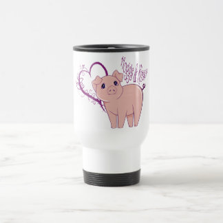 Taza De Viaje Hogg y besos, arte digital del pequeño cerdo